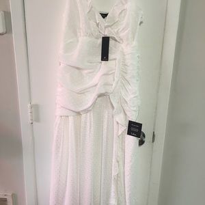 White clipped dot dress